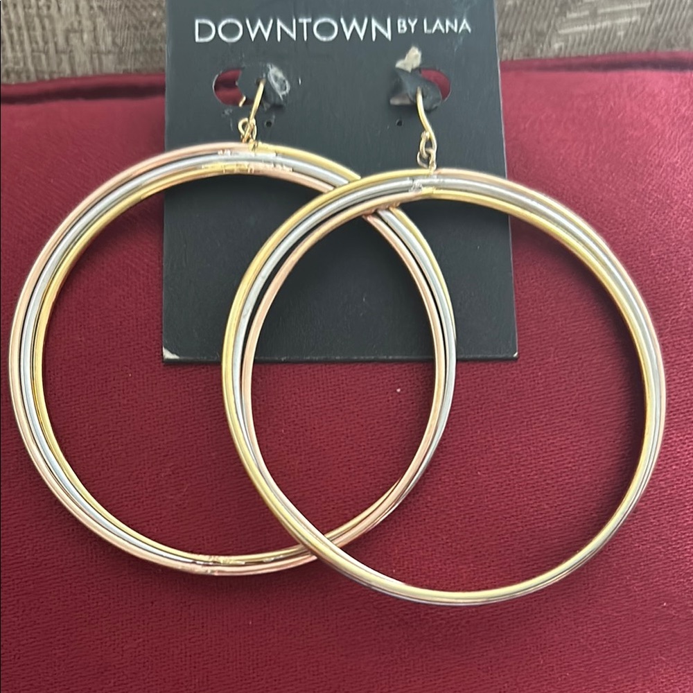 Gold Large Hoop Earrings with Polished Finish